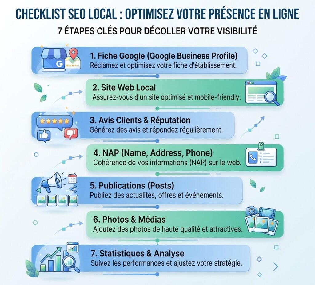Les 7 étapes concrètes pour être visible en local sur Google