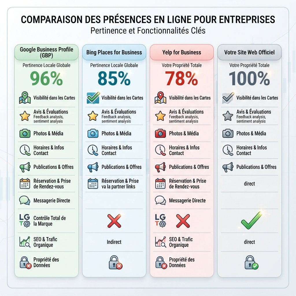Comparaison des alternatives à Google Business Profile pour la visibilité locale en 2026