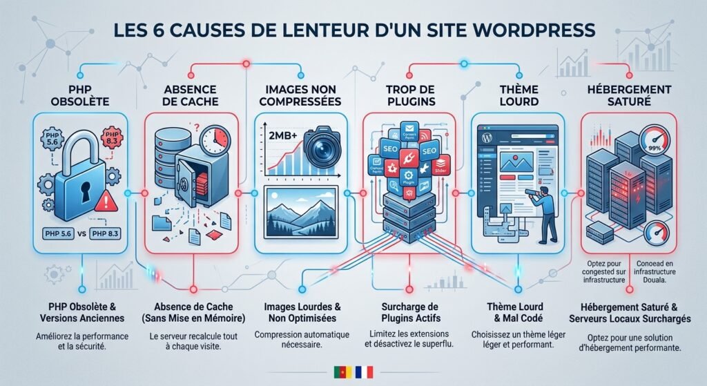 Les 6 causes racines d'un site WordPress lent en 2026