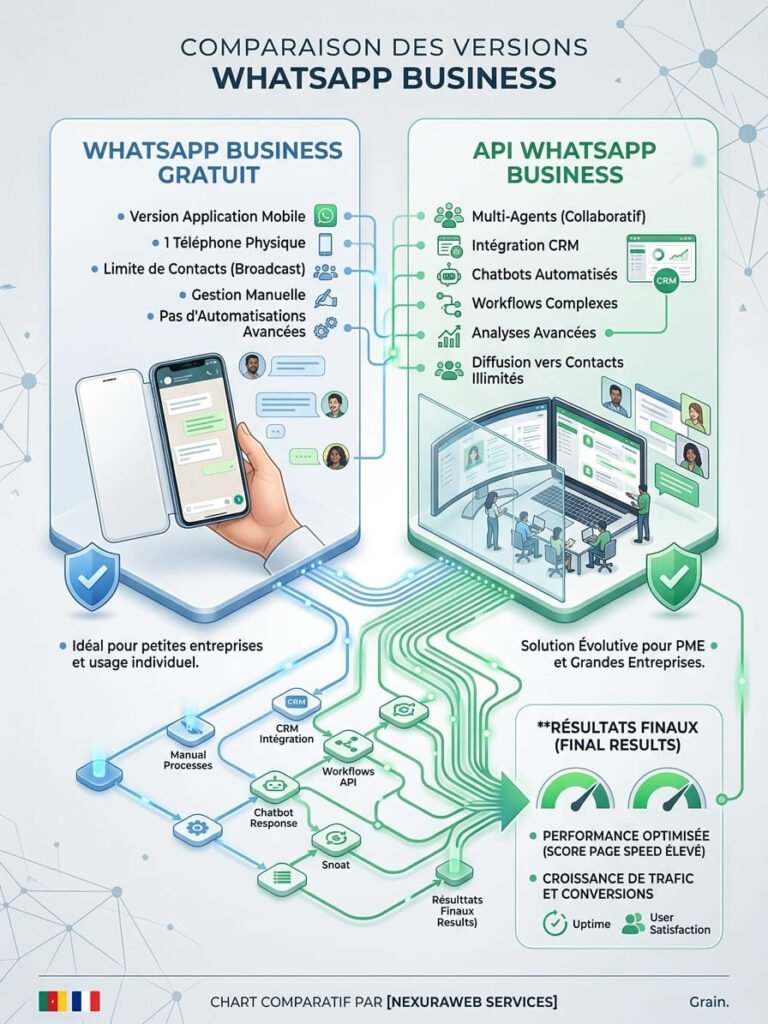 Différence entre WhatsApp Business App et API pour PME camerounaises