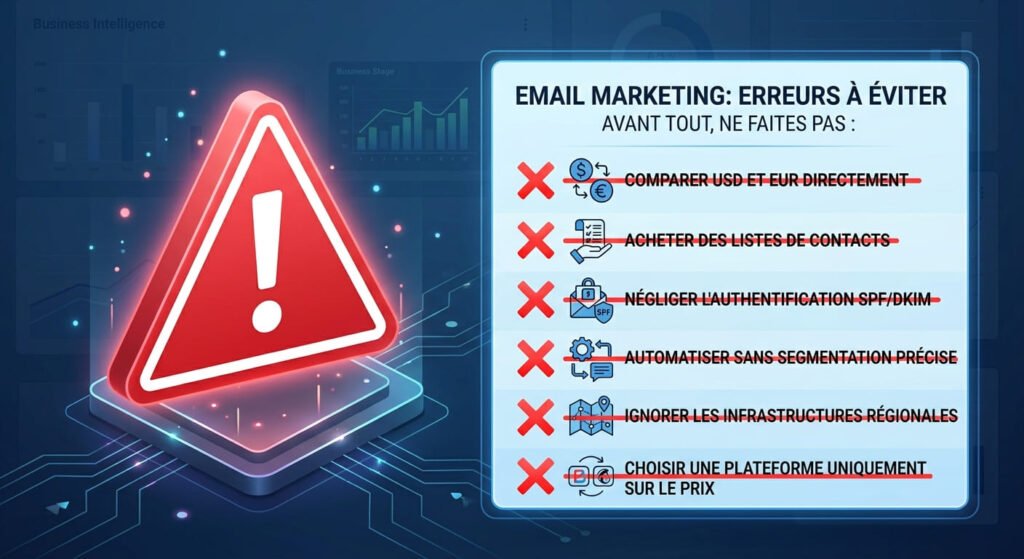 Erreurs fréquentes à éviter en emailing avec Brevo ou Mailchimp