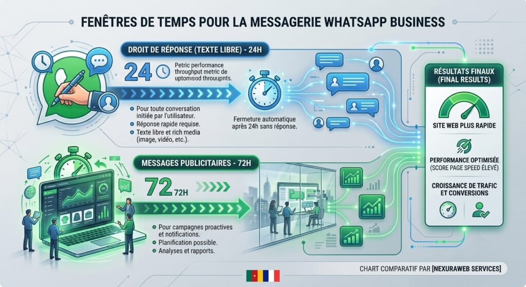 Fenêtres de 24h et 72h dans l'API WhatsApp Business