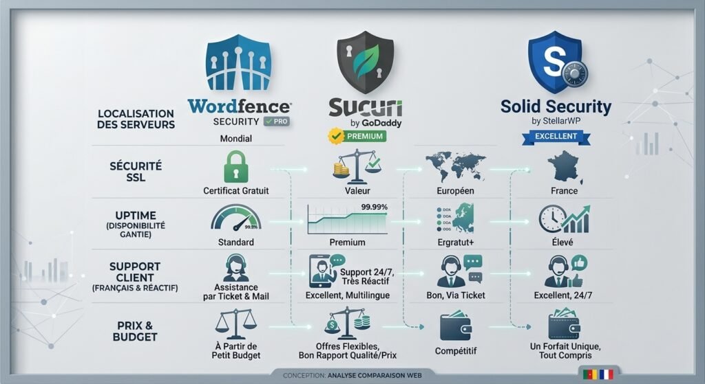 Plugins de sécurité WordPress recommandés en 2026 : Wordfence, Sucuri, Solid Security