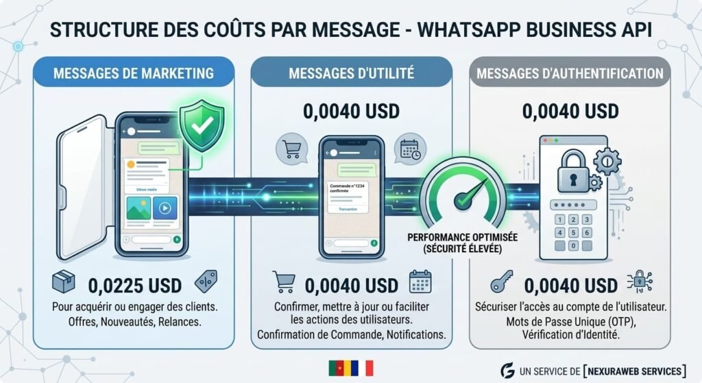 Coût de l'API WhatsApp Business au Cameroun en 2026