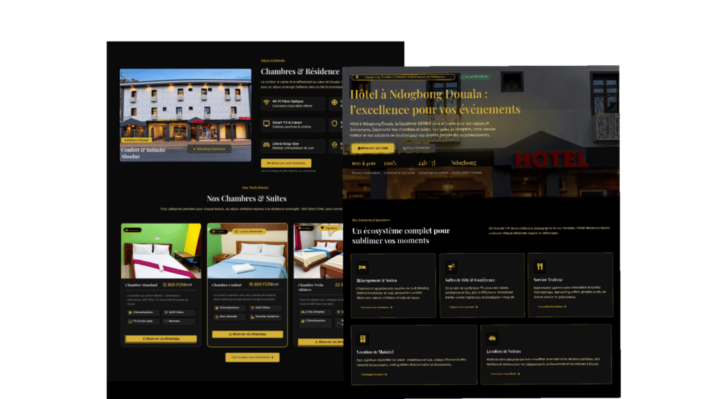 projet de site web pour l’hôtel résidence Menfis réalisé par Nexuraweb